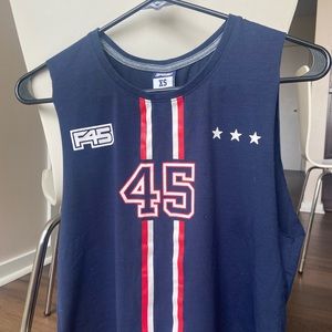 F45 Navy crop top (XS)